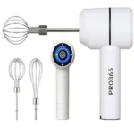 PRO365 Wireless Electric Hand Mixer | 3-Speeds | USB Rechargeable | Cordless Handheld Blender | Portable 3-in-1 with Double Egg Beaters | 2 Stirring Mesh for Baking & Cooking |