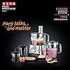 Usha FP 3811 Food Processor 1000 Watts Copper Motor with 13 Accessories(Premium SS Finish), Black and Steel