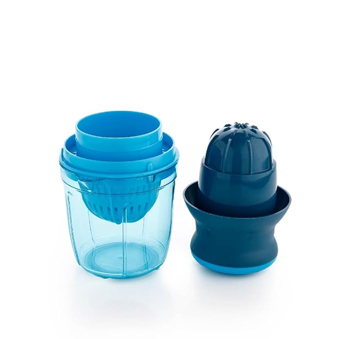 Crystal Plastic Xpress Handy Juicer 2 in 1| Manual Citrus and Fruit Juicer | Multicolour | No Electricity Required