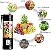 SHAYONAM Portable Blender, USB Rechargeable Mini Juicer Blender,Electric Bottle Grinder Mixer, Personal Size for Juices, Shakes and Smoothies,Fruit Juicer Machine(Multi Color,380 ml)