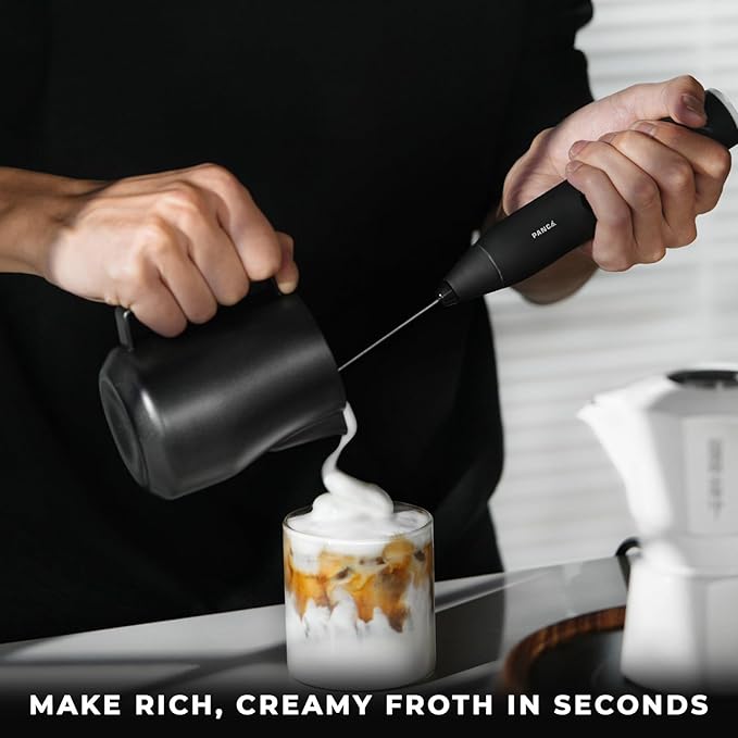 PANCA Coffee Frother Electric Blender Mixer |Whisker | Hand Blender | Coffee Maker and Beater Electric | Rechargeable | Milk Frother(Set of 1, Black, 3 Modes)