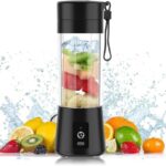 SHAYONAM Portable Blender, USB Rechargeable Mini Juicer Blender,Electric Bottle Grinder Mixer, Personal Size for Juices, Shakes and Smoothies,Fruit Juicer Machine(Multi Color,380 ml)
