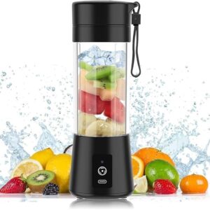 SHAYONAM Portable Blender, USB Rechargeable Mini Juicer Blender,Electric Bottle Grinder Mixer, Personal Size for Juices, Shakes and Smoothies,Fruit Juicer Machine(Multi Color,380 ml)